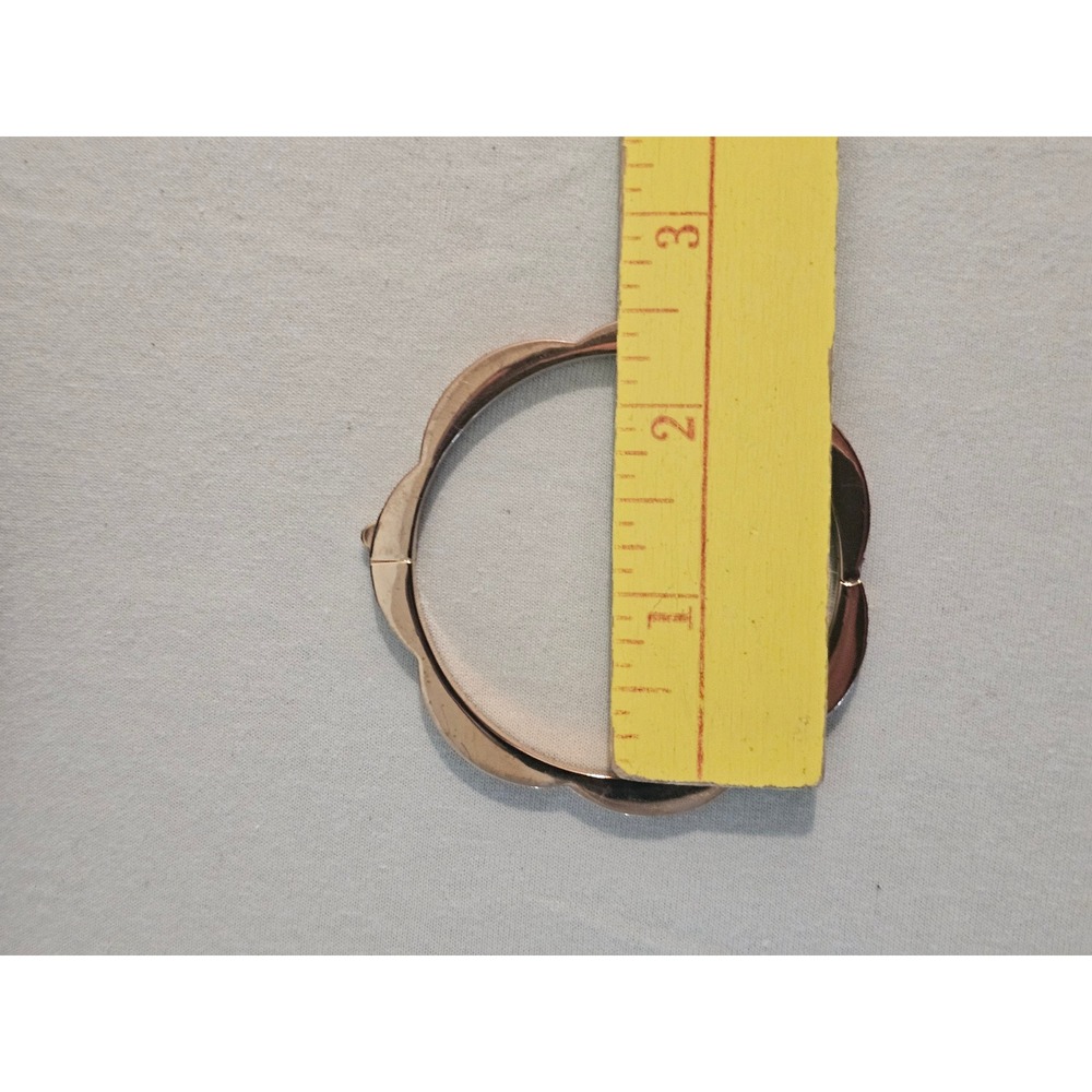 Kate Spade New York Rose Gold Tone Pave Scalloped Hinged Bangle Bracelet - Picture 6 of 10